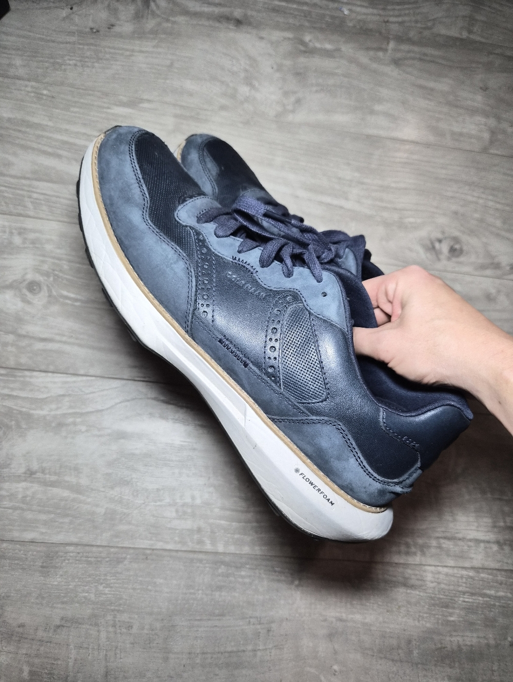 Cole Haan Navy and White Casual Lace-Up Sneakers 12M